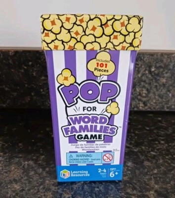 LEARNING RESOURCES Pop For Word Families Item #8470 New/Sealed Packaging  - Image 1 of 4