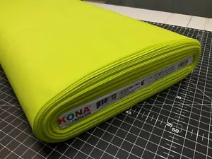 Acid Lime Kona 100% Cotton By Robert Kaufman - Picture 1 of 2