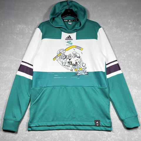 Adidas NHL Hoodie Anaheim Mighty Ducks Men’s Medium Green Pullover Jacket Cover