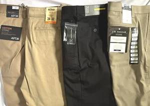 MEN New Flat-Front Slim-Fit Casual Pants - Choice Size & Color - Picture 1 of 5