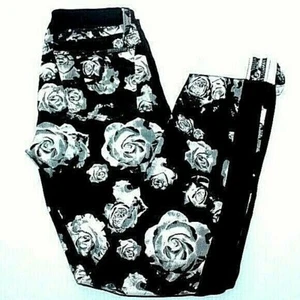 Hudson Skinny Jeans Girls Rose Print Black And Gray Capri Low Rise Kids Size 12 - Picture 1 of 9