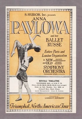 Mlle. ANNA PAVLOVA (Pavlowa) Ballet Russe / Laurent Novikoff 1923 Detroit Flyer - Image 1 of 3