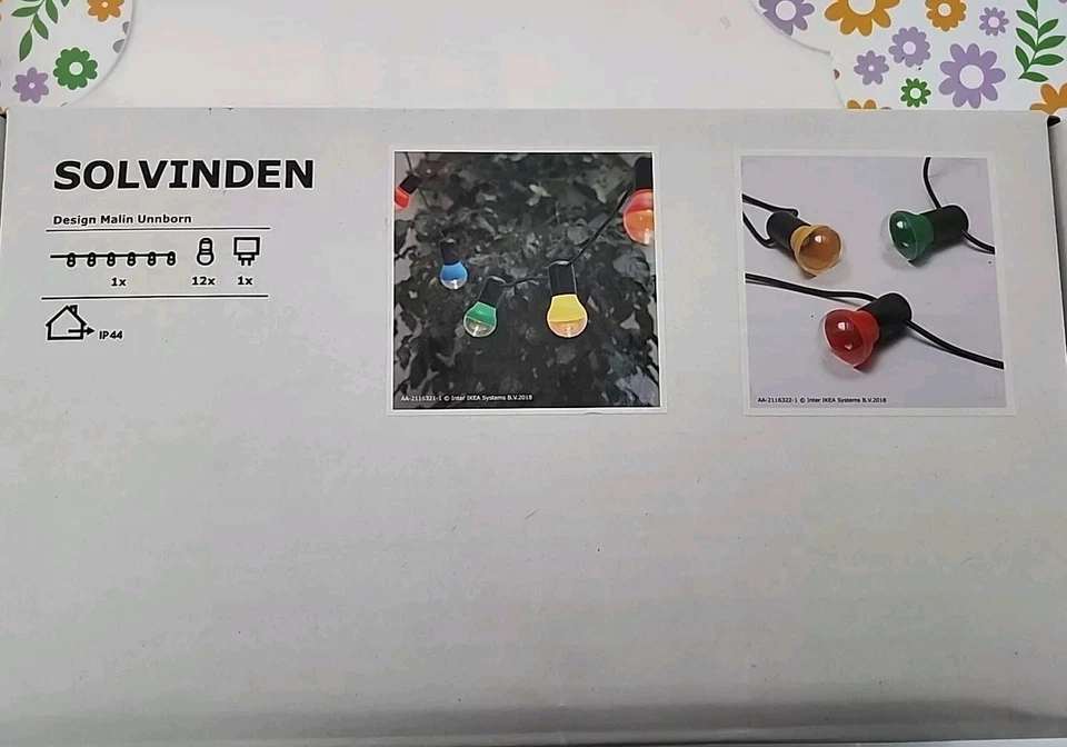 IKEA Solvinden Multicolor Outdoor Indoor String 12 Lights 204.221.17  21777 - Image 1 of 4