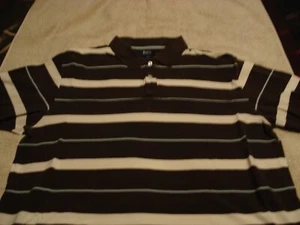 NWT - #68 - GH BASS Men's L Regular, short-sleeve, Polo shirt - Brown & white - Picture 1 of 3