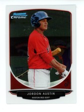 2013 Bowman Draft Picks & Prospects Chrome Jordon Austin #BDPP60 Boston Red Sox