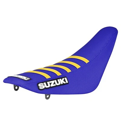 Funda de asiento Suzuki Jr 80 2001-2004 de Enjoy MFG TODO AZUL con costillas amarillas #198 Foto 1 de 4