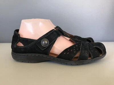 Sandalias Cobb Hill New Balance de cuero con correa en T negras para mujer 9,5 Foto 1 de 4