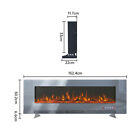 Electric Wall/Recessed Fireplace Heater with Flame Effect, Remote Control, Timer