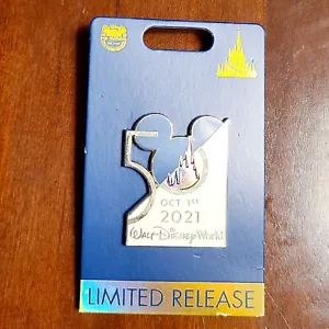 NEW Walt Disney World Parks 50th Anniversary Oct 1st 2021 Mickey Icon Castle Pin - Picture 1 of 1