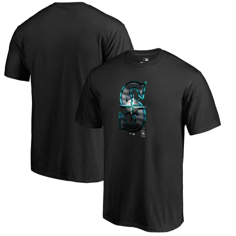Men's Fanatics Branded Black Seattle Mariners Midnight Mascot T-Shirt Cover