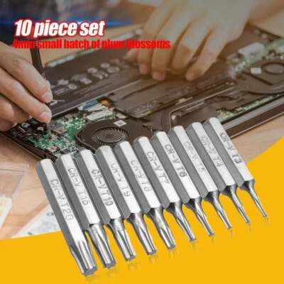 4mm Shank Star Screwdriver Bits Set Repair Tool T3/T4/T5/T6/T7/T8/T9/T10/T15/T20 - Image 1 of 4