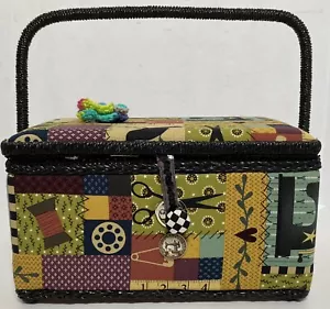 Sewing Basket Box Notions Vera Bradley Pouch Kit Hat Pin Hat Cushion Black 2020 - Picture 1 of 24