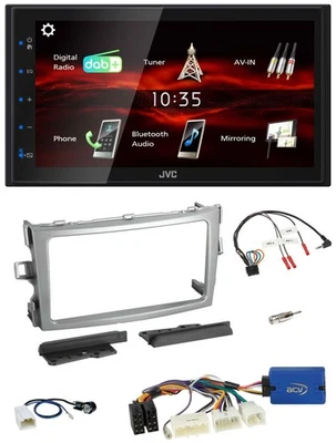 JVC USB Bluetooth Lenkrad DAB 2DIN Autoradio für Toyota Verso 2009-2018 silber - Bild 1 von 4