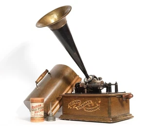 1903 Edison Standard Phonograph w/Orig. Edison Horn & Shaver * No Repro Parts - Picture 1 of 14