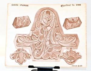 Vintage Craftaid No. 2106 Coin Purse Template, Craftool Co. 1954 NOS - Picture 1 of 2