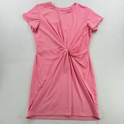 Платье женское Vineyard Vines размер XL розовая белая полоса санкати завиток узел короткий рукав - Изображение 1 из 4