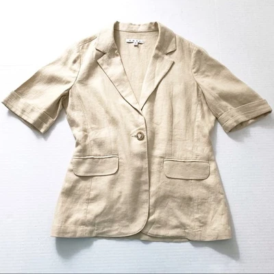 CAbi Linen Blazer Safari So Good Pleated Jacket M - Image 1 of 4