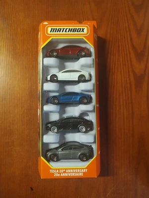 MATCHBOX TESLA 20TH ANNIVERSARY 5-PACK 2024 MODEL S MODEL X MODEL Y 3 ROADSTER🆕 - Image 1 of 4