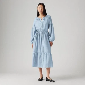 Levi's Women's Jolene Long Sleeve Maxi Dress - Honestly Happy L - Picture 1 of 3