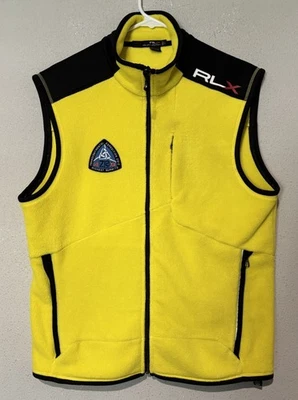Chaleco polar RLX Ralph Lauren para hombre grande amarillo expedición transcontinental Foto 1 de 4