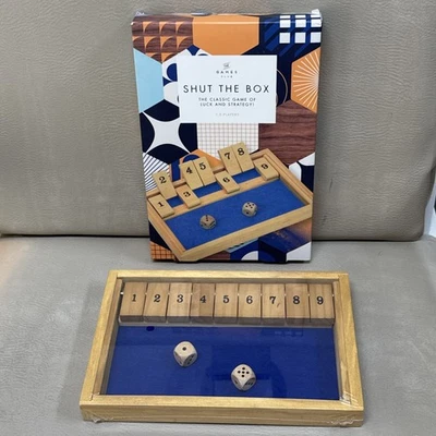 9 Number Wooden Shut The Box Dice Board Set Pub Bar Dice Board The Game Club - Image 1 of 3
