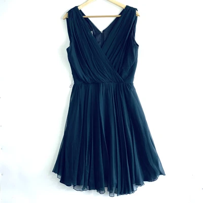 Vestido de fiesta vintage de gasa negro Lilli Diamond California para mujer 14 10 12 Foto 1 de 4