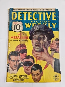 Revista Pulp semanal Detective Fiction diciembre 1934 cubierta de cabeza cortada - Imagen 1 de 10