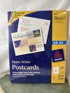 Postales Avery 8387 - Inyección de tinta 200 tarjetas - ambos lados - 4,25 x 5,5", blanco mate - Imagen 1 de 11