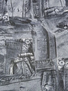 Jeans Pocket Mesh Fabric Apparel Soft Polyester Dungaree By The Yard - Picture 1 of 3