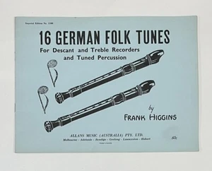 16 German Folk Tunes For Descant & Treble Recorders & Percussion - Frank Higgins - Picture 1 of 5