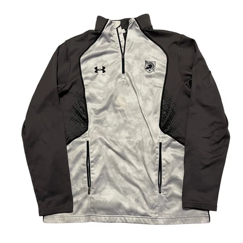 Army Black Knights Jacket Mens Medium Gray Black Under Armour 1/4 Zip Pullover Cover