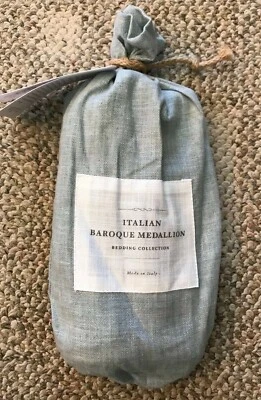 Restauración Hardware Italiano Barroco Medallón King Almohada Falsa Plata Salvia Foto 1 de 4