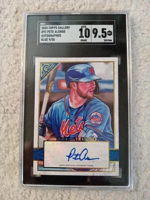 PETE ALONSO NEW YORK METS 2020 TOPPS GALLERY #91 AUTO AUTOGRAPH BLUE 09/50 - Image 1 of 4