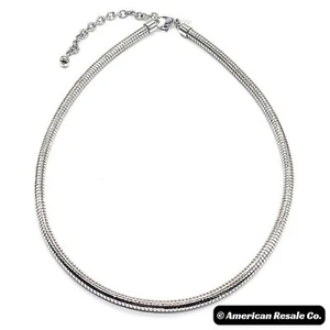 Vintage JOAN RIVERS 18" Silver Snake Omega Choker Collar Necklace- Rare