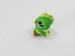 Auténtico LPS Littlest Pet Shop loro verde cacatúa pájaro #1369 ojos azules - Imagen 1 de 3