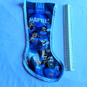 CALZA DELLA BEFANA NATALIZIA NAPOLI CUORE BIANCOAZZURRO Natale Epifania - Picture 1 of 1