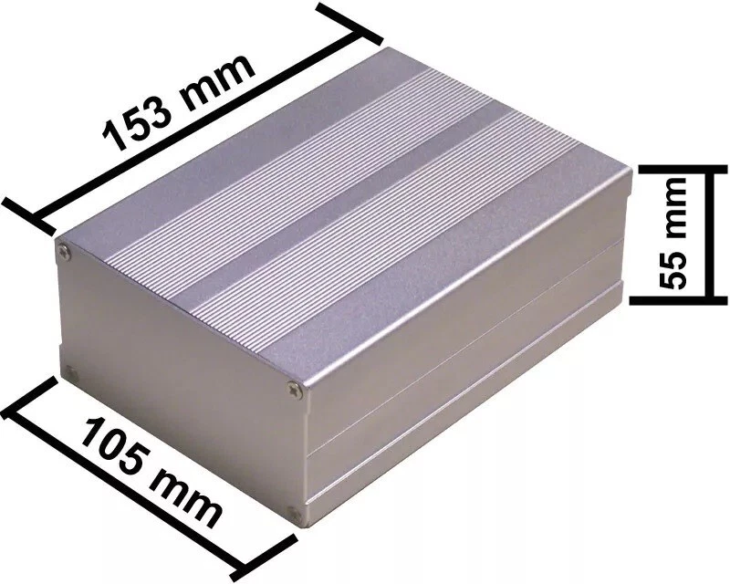 Caja de proyecto de aluminio caja electrónica 153x105x55 mm - plata mediana Foto 1 de 1