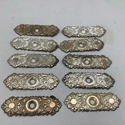 "Placa trasera de cajón de metal tono plateado 10 piezas en total 2,75 X 1"" delgada" Foto 1 de 4