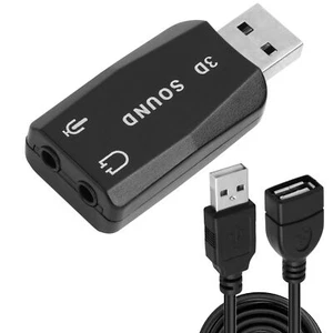 Carte Son Externe USB 3.5mm Stereo Jack Audio Adapter Convertisseur de Carte ... - Photo 1/6