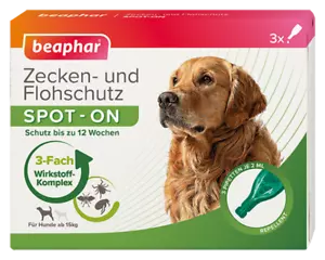 BEAPHAR 13847 Zecken- und Flohschutz SPOT-ON 3x2ml, für große Hunde (ab 15 kg) - Bild 1 von 3