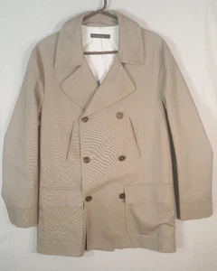 Gabardina UNIS Talla 44 L Hecho en Unión EE. UU. Lona Caqui Trabajo Caza Tareas Granero  - Imagen 1 de 12