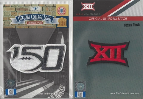 2019 NCAA College Football 150th Anniversary Texas Tech Big 12 Conf Patch Combo Cover
