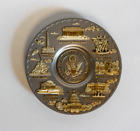 Washington Dc Monuments Silver Gold Colored Metal 5.5" Plate (No Stand)