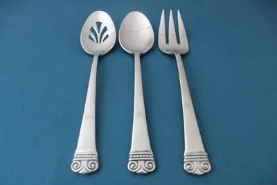 Tenedor perforado cucharada para servir 3 piezas MELODIA 18/10 acero inoxidable Indonesia LIGERO USO Foto 1 de 4