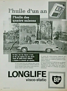 PUBLICITÉ DE PRESSE 1963 HUILE LONGLIFE VISCO-STATIC BP - PANHARD - Imagen 1 de 1