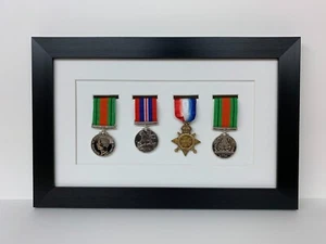 Military World WarSport Medal Display 3D Box Frame for Four medal in white mount - Picture 1 of 7