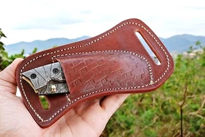 FUNDA FUNDA CINTURÓN CUERO GENUINO HECHA A MANO PARA CUCHILLO HOJA PLEGABLE 1559 - Imagen 1 de 5