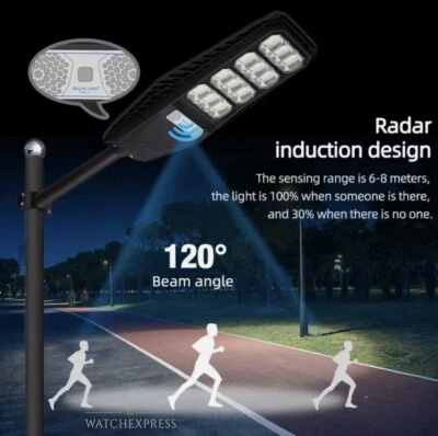 LAMPIONE STRADALE LED 200W PANNELLO SOLARE Fotovoltaico FARO Esterno Giardino - Immagine 1 di 4