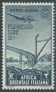 1938 AFRICA ORIENTALE ITALIANA ESPRESSO AEREO SOGGETTI VARI 2 LIRE MNH ** - I43 - Imagen 1 de 1