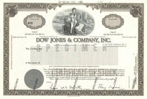 Dow Jones and Co., Inc. - Specimen Stock Certificate - Specimen Stocks & Bonds - Picture 1 of 1